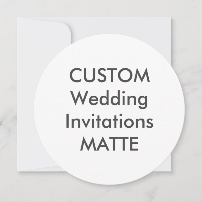 MATTE 120lb 5.25" Round Wedding Invitations (Front)