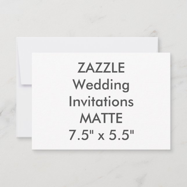 MATTE 120lb 7.5" x 5.5" Wedding Invitations (Front)