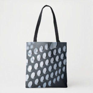 Matte Black Industrial Perforated Metal Texture Tote Bag