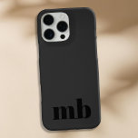 Matte Black Minimalist Modern Initial Monogram<br><div class="desc">Minimalist Modern Initial Monogram Phone Case. Create your own personalised iPhone Case with custom initial name.</div>