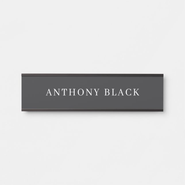 Matte Black Minimalist Plain Elegant Classical Door Sign (Front)