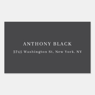 Matte Black Minimalist Plain Elegant Classical Rectangular Sticker