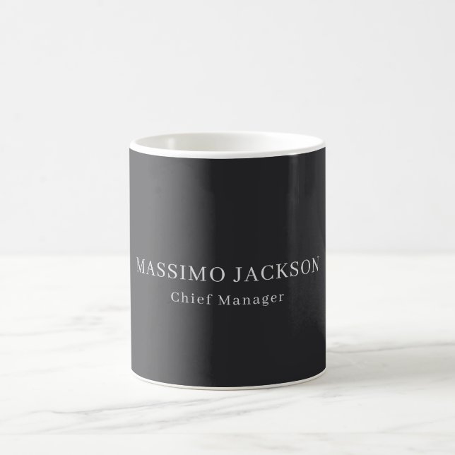 Matte Black Professional Plain Modern Elegant Coffee Mug (Center)