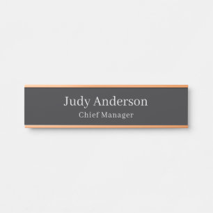 Matte Black Professional Plain Modern Elegant Door Sign