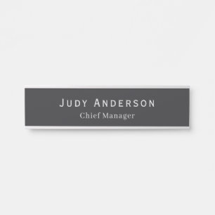 Matte Black Professional Plain Modern Elegant Door Sign