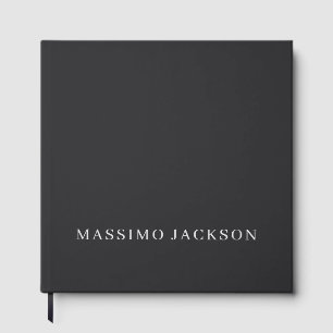 Matte Black Professional Plain Modern Elegant Guest Book