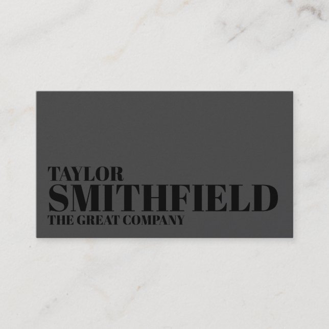 Matte Black Professional Traditional Business Card (Front)