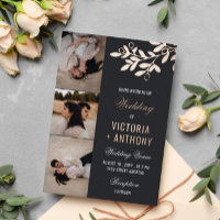 Matte Black Rose Gold Berry Twig 3 Photos Wedding