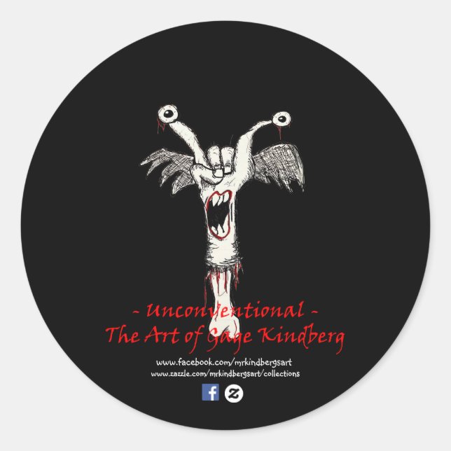 Matte Black "Unconventional" Logo Sticker #2 (Front)