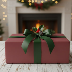 Matte Burgundy Wrapping Paper Roll - Elegant Solid