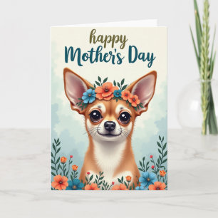 Matte Canine Floral Card