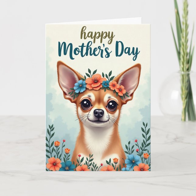 Matte Canine Floral Card (Front)