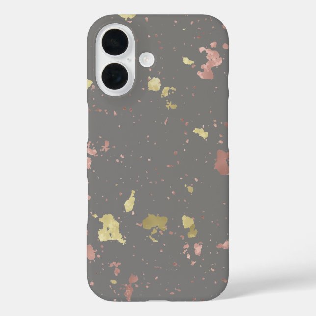 Matte Gold and Rose Gold Flakes Dark Warm Grey Case-Mate iPhone Case (Back)