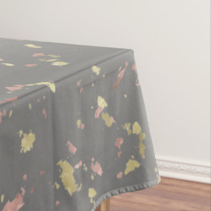 Matte Gold and Rose Gold Flakes Dark Warm Grey Tablecloth