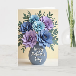Matte Paper Flower Mothers Day Card