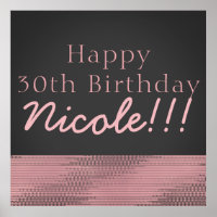 Matte Pink & Grey Modern Glam Sequin Party Banner