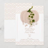 Matte Pink Pumpkin FALL LOVE Hearts Bridal Shower