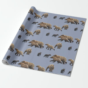 Matte Wrapping Paper, 30" x 6' with grizzly bears Paper