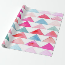 Matte Wrapping Paper,Pastel-Watercolor triangles