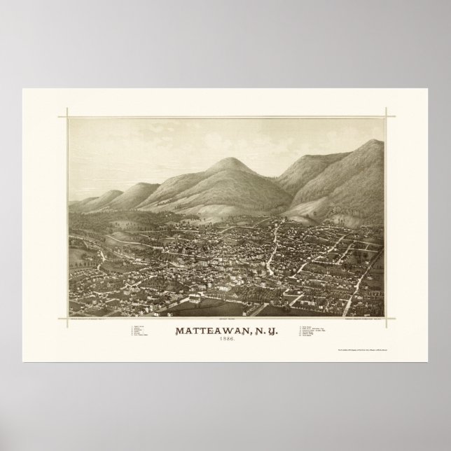 Matteawan, NY Panoramic Map - 1886 Poster (Front)