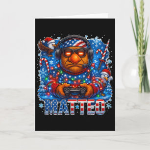 Matteo Meme Italian Brainrot Christmas Usa Flag Ga Card