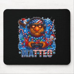 Matteo Meme Italian Brainrot Christmas Usa Flag Ga Mouse Pad