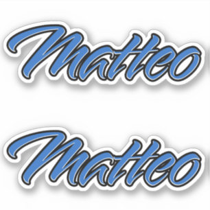 Matteo name blue sticker embroiderset