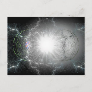Matter-antimatter collision postcard