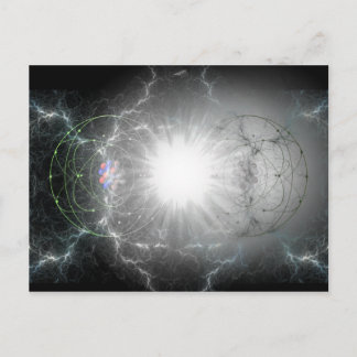 Matter-antimatter collision postcard
