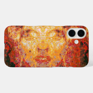 MATTER DOESN'T MATTER Fractal Mask in Red Yellow i iPhone 16 Plus Case