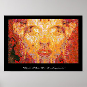 MATTER DOESN'T MATTER Fractal Mask in Red Yellow Poster