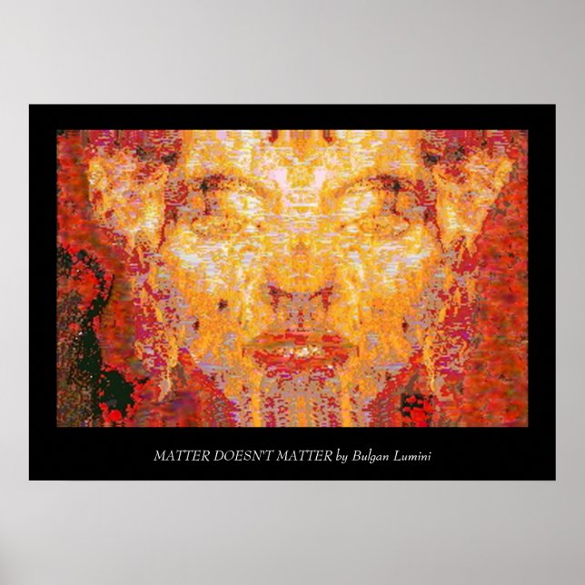 MATTER DOESN'T MATTER Fractal Mask in Red Yellow Poster (Front)