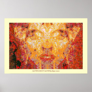 MATTER DOESN'T MATTER Fractal Mask in Red Yellow Poster
