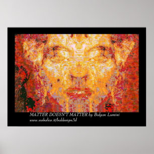 MATTER DOESN'T MATTER Fractal Mask in Red Yellow Poster