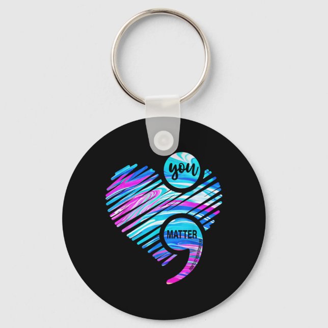 Matter Dont Let Story End Prevention Heart Design Key Ring (Front)