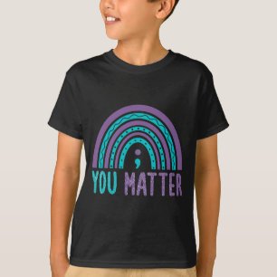 Matter Prevention Awareness Rainbow Semicolon T-Shirt