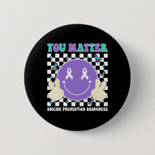 Matter Teal Purple Awareness Mental Health 6 Cm Round Badge