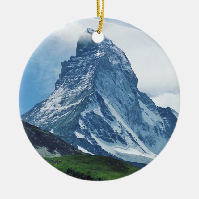 Matterhorn, Alps Ceramic Tree Decoration (Front)