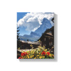 Matterhorn and Zermatt village houses, Switzerland