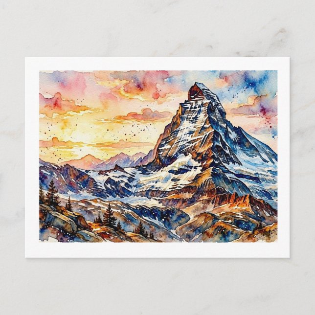 Matterhorn at Sunrise,  Postcard (Front)