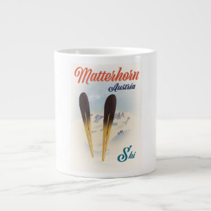 Matterhorn Austria ski poster. Large Coffee Mug