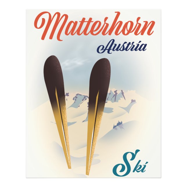 Matterhorn Austria ski poster. Photo Print (Front)