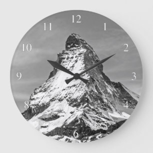 Matterhorn Black and White Small Numbers Large Clock