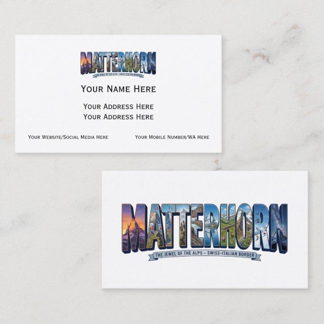 Matterhorn Iconic Alpine Customised Business Cards (Front/Back)