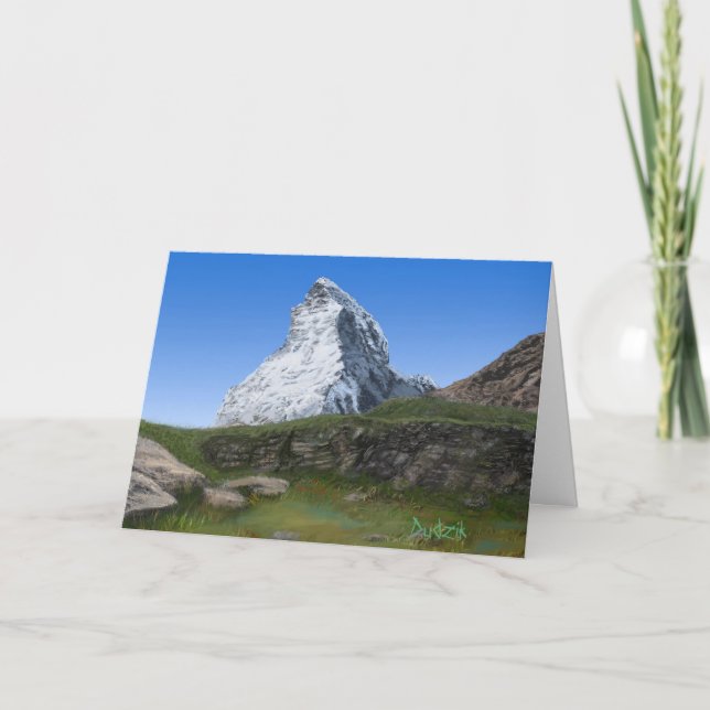 Matterhorn in Switzerland Encouraging Verse JW Thank You Card (Front)