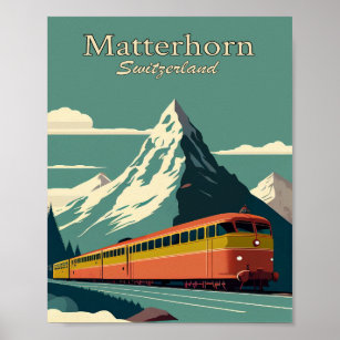 Matterhorn Minimalist Vintage Art Poster
