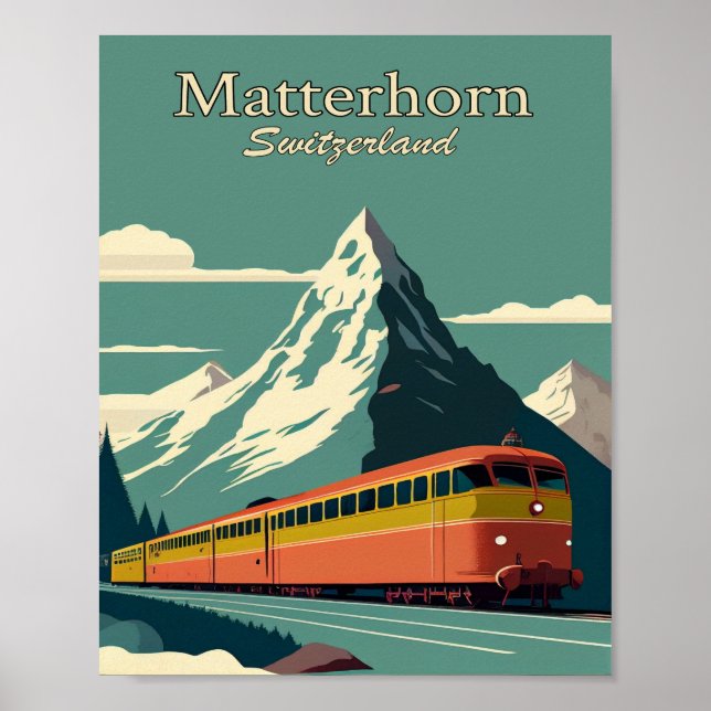 Matterhorn Minimalist Vintage Art Poster (Front)