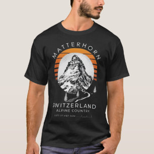 Matterhorn Monte Cervino Switzerland - Retro Alpin T-Shirt