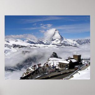 Matterhorn mountain and Gornergrat station Poster