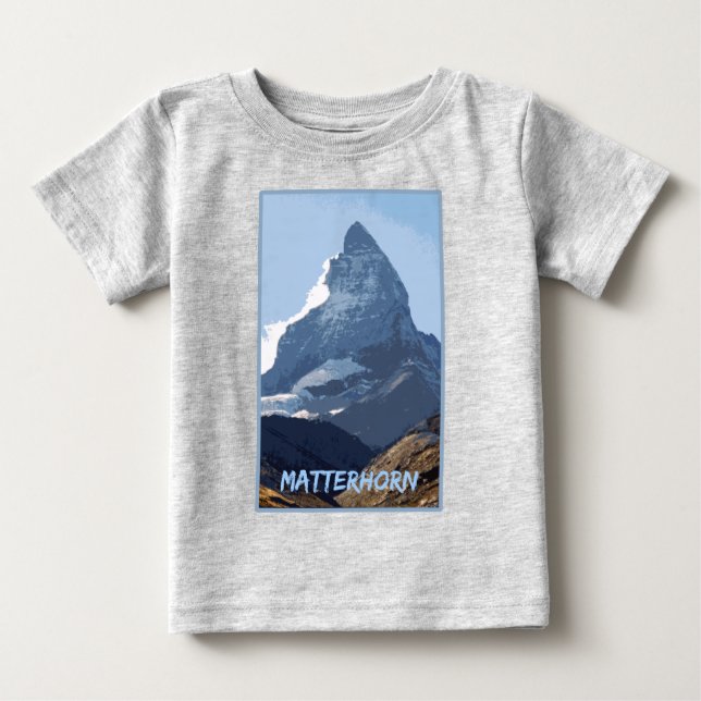 Matterhorn Mountain Design, Zermatt, Switzerland Baby T-Shirt (Front)